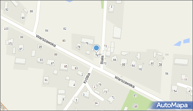 Czosnów, Warszawska, 74, mapa Czosnów