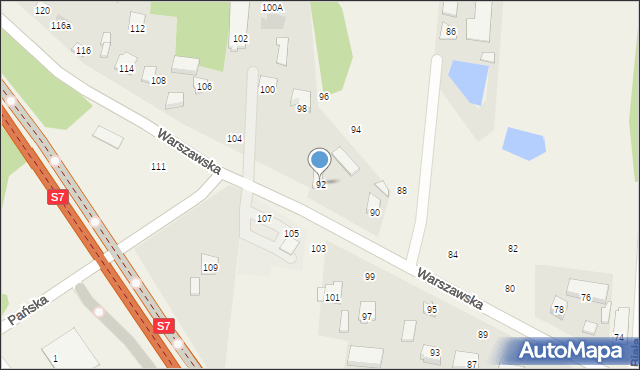 Czosnów, Warszawska, 92, mapa Czosnów