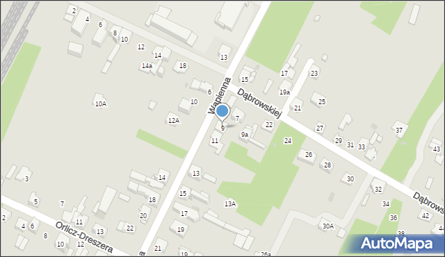 Dąbrowa Górnicza, Wapienna, 9, mapa Dąbrowa Górnicza