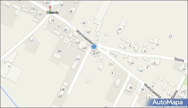 Dawidy, Warszawska, 9, mapa Dawidy