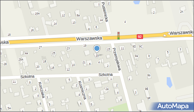 Dębe Wielkie, Warszawska, 13, mapa Dębe Wielkie