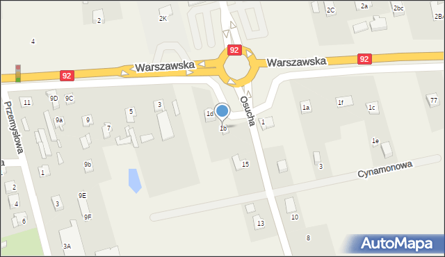 Dębe Wielkie, Warszawska, 1b, mapa Dębe Wielkie