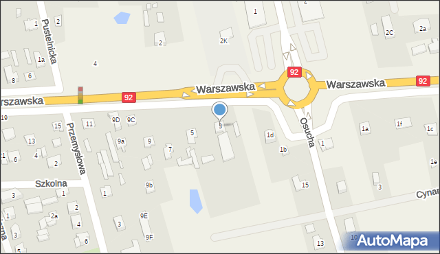 Dębe Wielkie, Warszawska, 3, mapa Dębe Wielkie