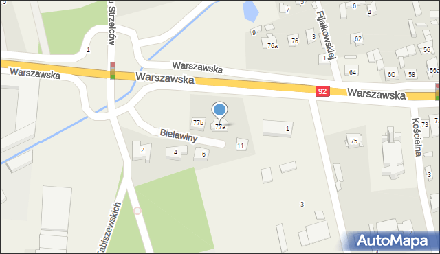 Dębe Wielkie, Warszawska, 77a, mapa Dębe Wielkie