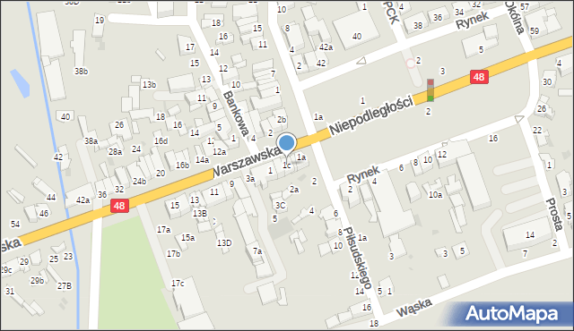 Dęblin, Warszawska, 1c, mapa Dęblin