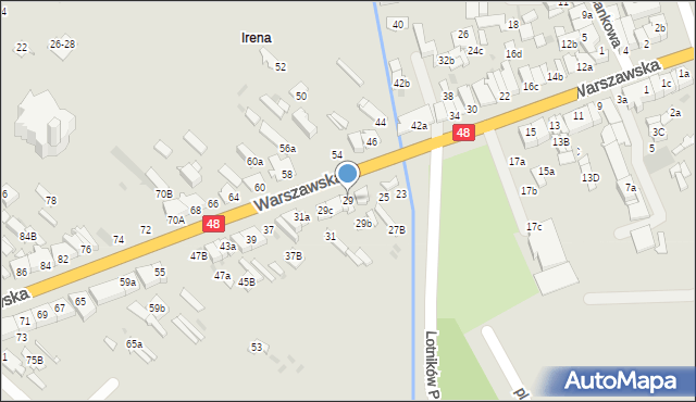 Dęblin, Warszawska, 29, mapa Dęblin