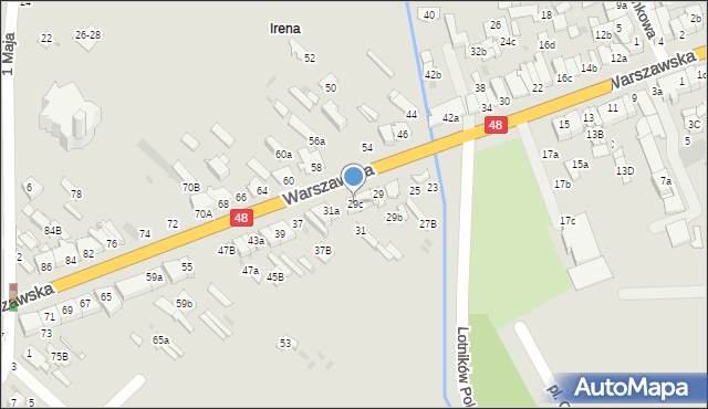 Dęblin, Warszawska, 29c, mapa Dęblin