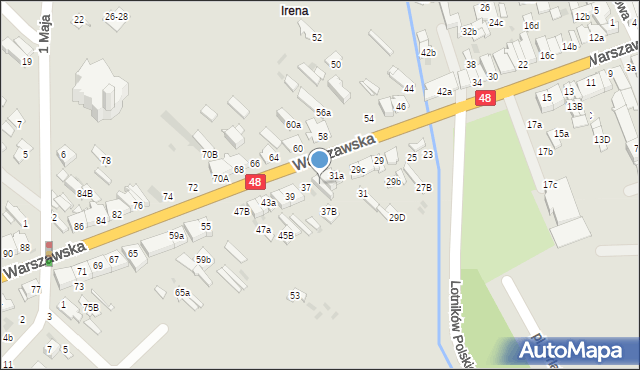 Dęblin, Warszawska, 35, mapa Dęblin