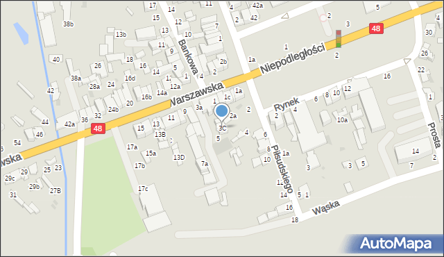 Dęblin, Warszawska, 3C, mapa Dęblin