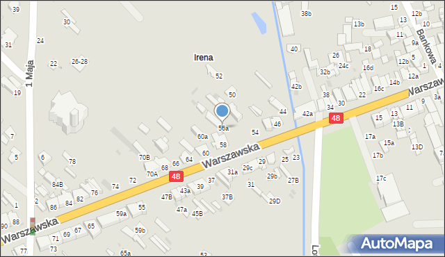 Dęblin, Warszawska, 56a, mapa Dęblin