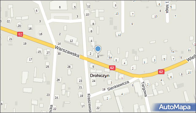 Drohiczyn, Warszawska, 8, mapa Drohiczyn