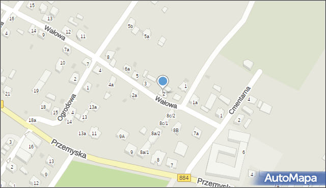 Dubiecko, Wałowa, 2, mapa Dubiecko