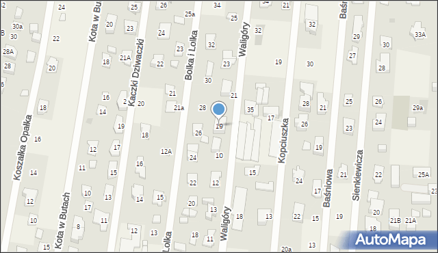 Dziekanów Leśny, Waligóry, 19, mapa Dziekanów Leśny