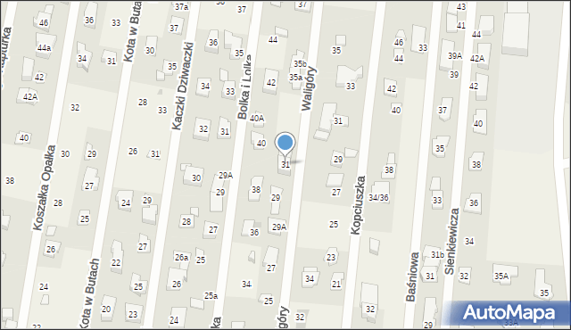 Dziekanów Leśny, Waligóry, 31, mapa Dziekanów Leśny