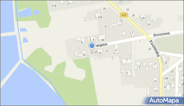 Dziergowice, Wąska, 17, mapa Dziergowice