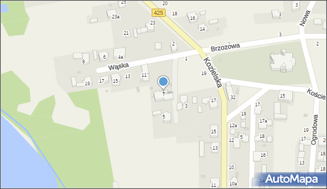 Dziergowice, Wąska, 7, mapa Dziergowice