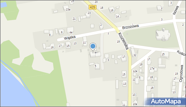 Dziergowice, Wąska, 9, mapa Dziergowice