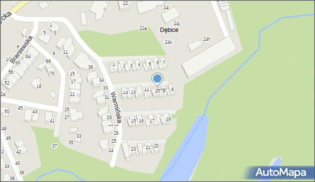 Elbląg, Warmińska, 10, mapa Elbląga