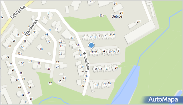 Elbląg, Warmińska, 14, mapa Elbląga