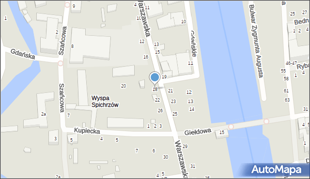 Elbląg, Warszawska, 18, mapa Elbląga