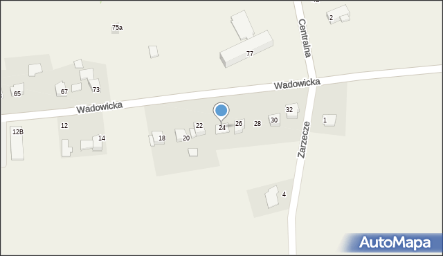 Frydrychowice, Wadowicka, 24, mapa Frydrychowice