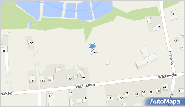 Frydrychowice, Wadowicka, 75a, mapa Frydrychowice