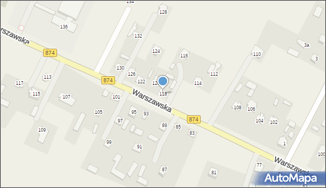 Garbów, Warszawska, 118, mapa Garbów