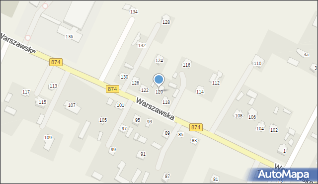 Garbów, Warszawska, 120, mapa Garbów