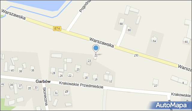 Garbów, Warszawska, 21, mapa Garbów