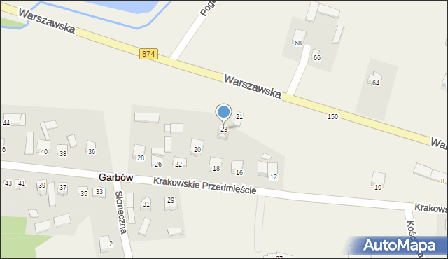 Garbów, Warszawska, 23, mapa Garbów