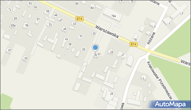 Garbów, Warszawska, 31, mapa Garbów