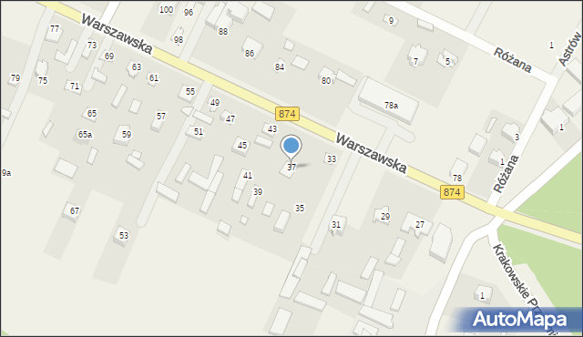 Garbów, Warszawska, 37, mapa Garbów