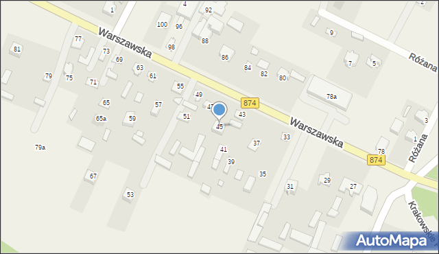 Garbów, Warszawska, 45, mapa Garbów