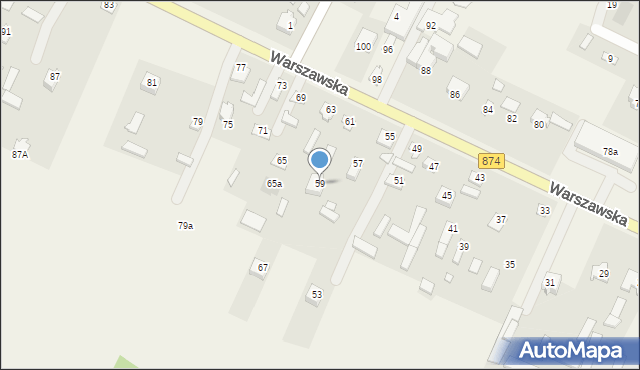 Garbów, Warszawska, 59, mapa Garbów