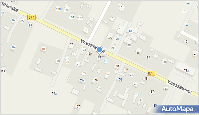 Garbów, Warszawska, 63, mapa Garbów