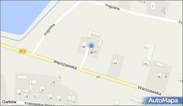Garbów, Warszawska, 66, mapa Garbów