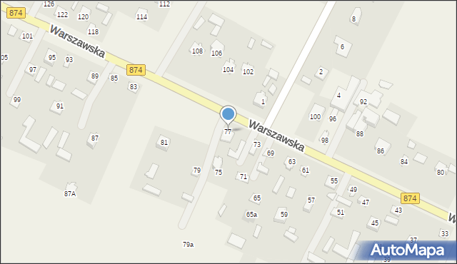 Garbów, Warszawska, 77, mapa Garbów