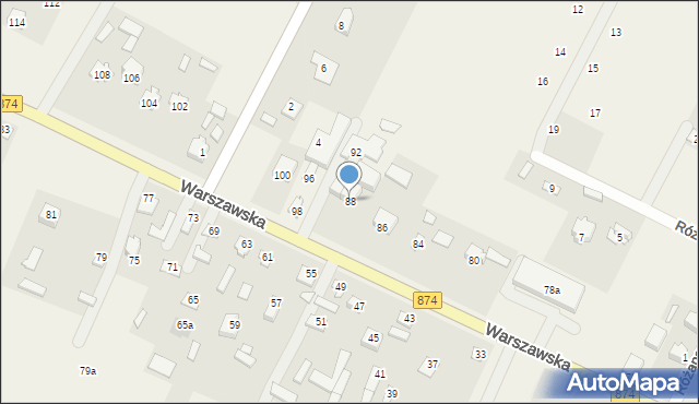 Garbów, Warszawska, 88, mapa Garbów
