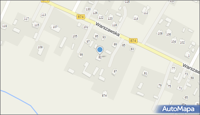 Garbów, Warszawska, 91, mapa Garbów