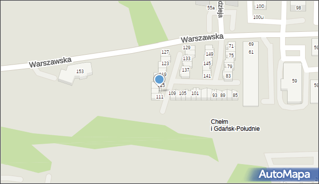 Gdańsk, Warszawska, 113, mapa Gdańska