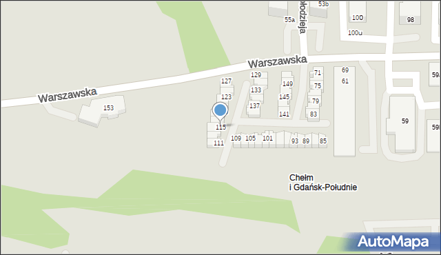Gdańsk, Warszawska, 115, mapa Gdańska