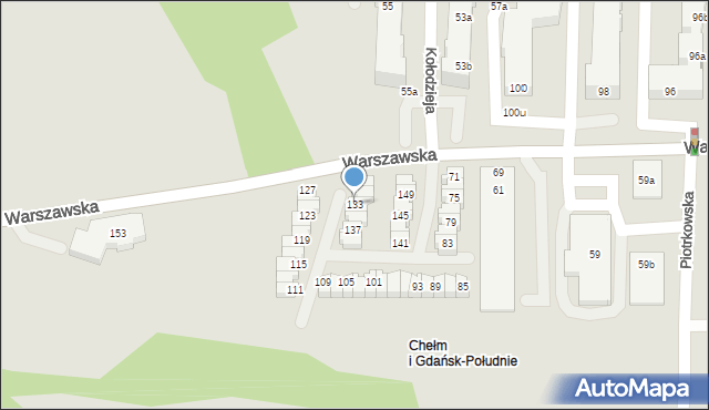 Gdańsk, Warszawska, 133, mapa Gdańska