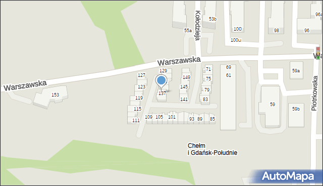 Gdańsk, Warszawska, 137, mapa Gdańska
