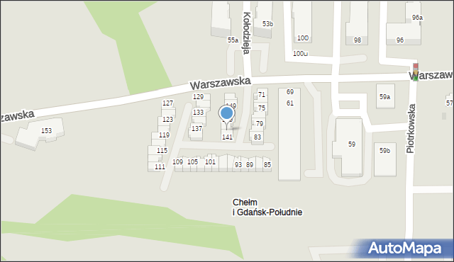 Gdańsk, Warszawska, 143, mapa Gdańska