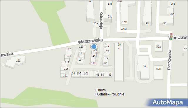 Gdańsk, Warszawska, 147, mapa Gdańska