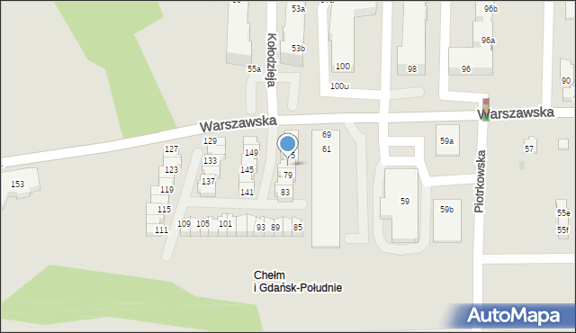 Gdańsk, Warszawska, 77, mapa Gdańska