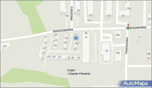 Gdańsk, Warszawska, 79, mapa Gdańska