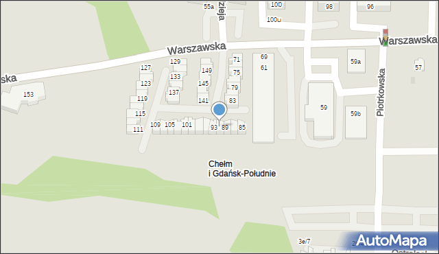 Gdańsk, Warszawska, 91, mapa Gdańska