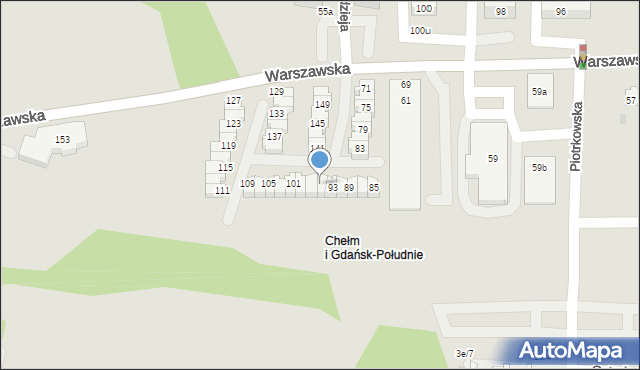 Gdańsk, Warszawska, 95, mapa Gdańska