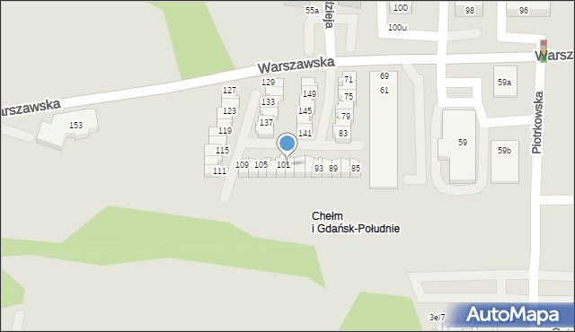 Gdańsk, Warszawska, 99, mapa Gdańska